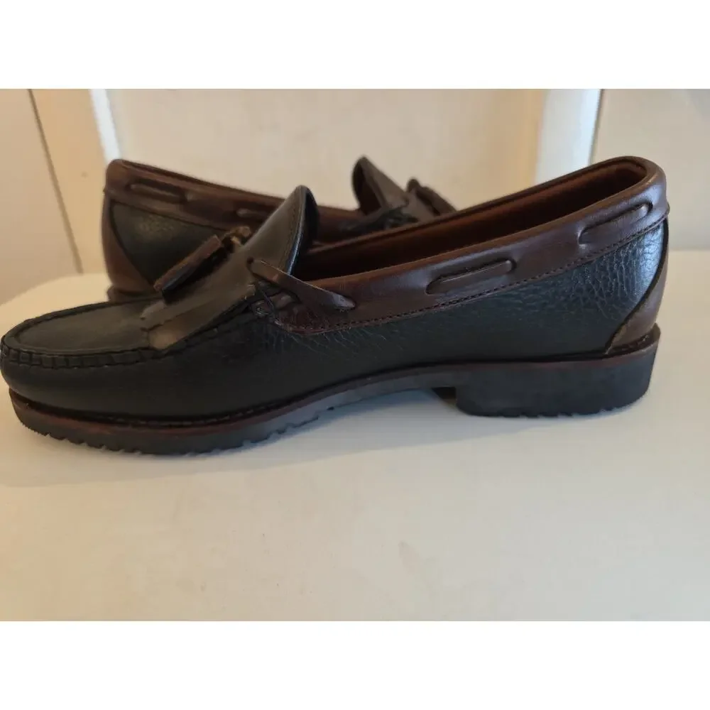 Allen Edmonds Nashua 42250 Men's Black Brown Leather Tassel Loafer Shoes Sz 10D